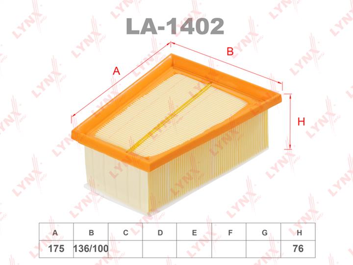 LYNXauto LA-1402 Air filter LA1402: Buy near me at 2407.PL in Poland at an Affordable price!