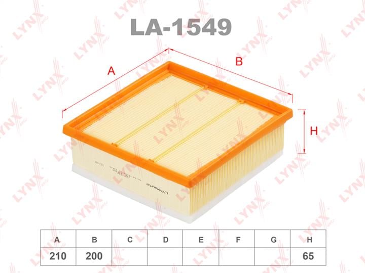 LYNXauto LA-1549 Air filter LA1549: Buy near me at 2407.PL in Poland at an Affordable price!
