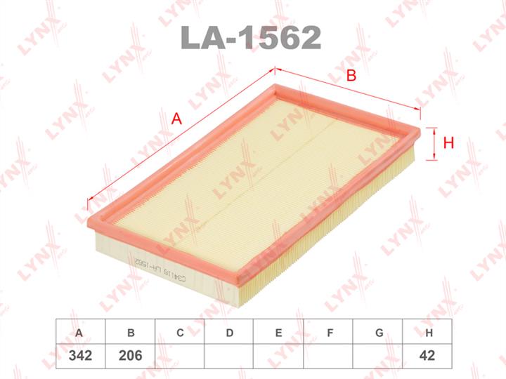 LYNXauto LA-1562 Filtr powietrza LA1562: Dobra cena w Polsce na 2407.PL - Kup Teraz!