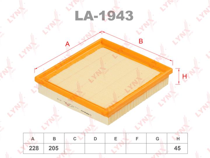 LYNXauto LA-1943 Air filter LA1943: Buy near me at 2407.PL in Poland at an Affordable price!
