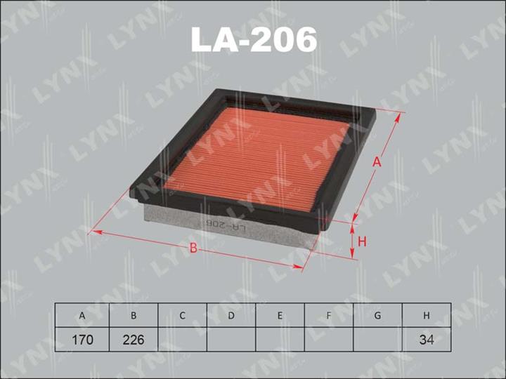 LYNXauto LA-206 Air filter LA206: Buy near me in Poland at 2407.PL - Good price!
