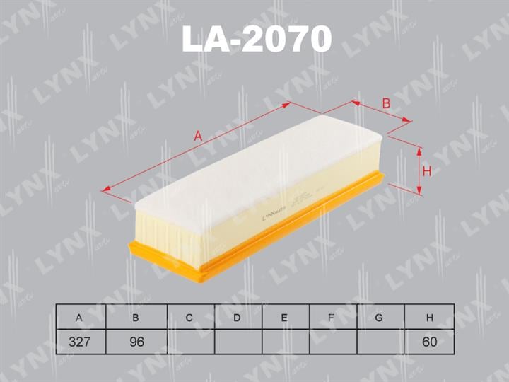 LYNXauto LA-2070 Air filter LA2070: Buy near me in Poland at 2407.PL - Good price!