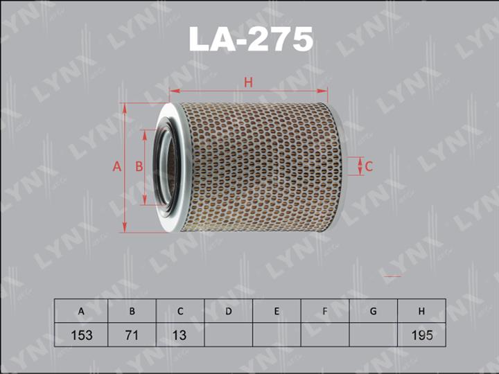 LYNXauto LA-275 Воздушный фильтр LA275: Отличная цена - Купить в Польше на 2407.PL!