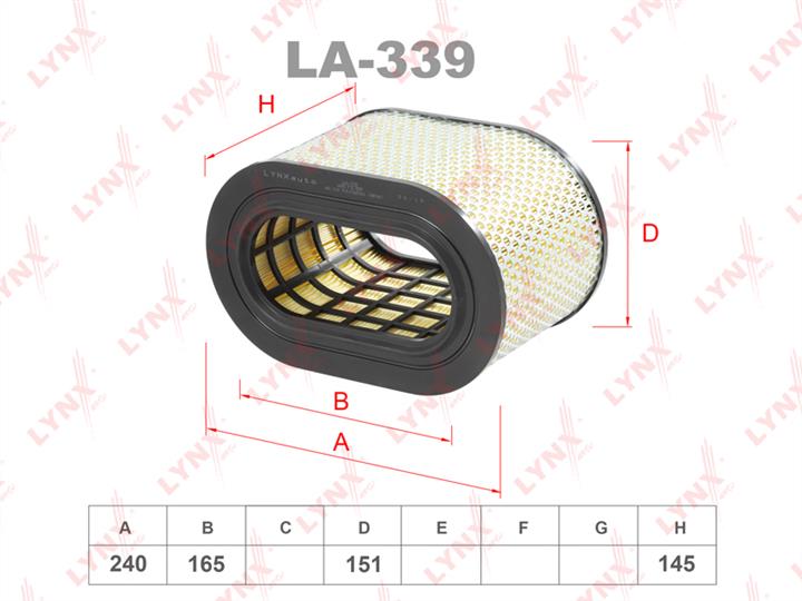 LYNXauto LA-339 Air filter LA339: Buy near me in Poland at 2407.PL - Good price!