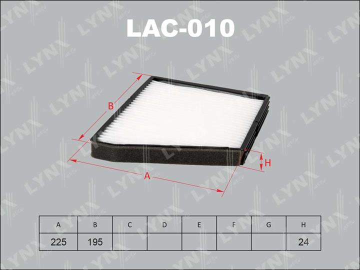 LYNXauto LAC-010 Фильтр салона LAC010: Отличная цена - Купить в Польше на 2407.PL!