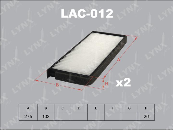 LYNXauto LAC-012 Filter, interior air LAC012: Buy near me in Poland at 2407.PL - Good price!