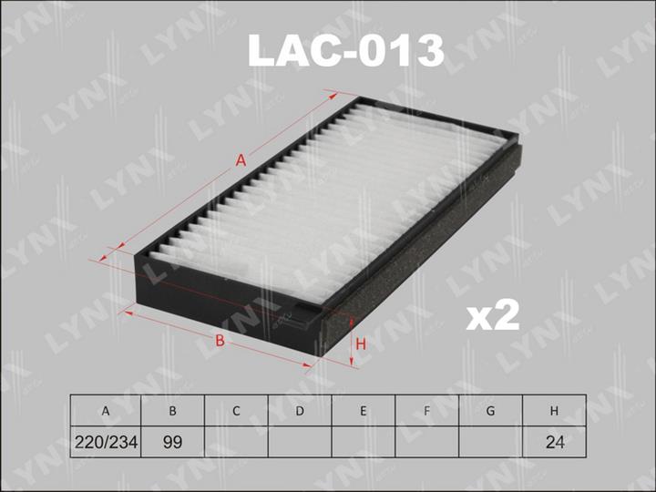 LYNXauto LAC-013 Filter, interior air LAC013: Buy near me in Poland at 2407.PL - Good price!