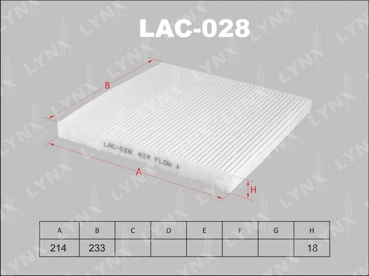 LYNXauto LAC-028 Фильтр салона LAC028: Отличная цена - Купить в Польше на 2407.PL!