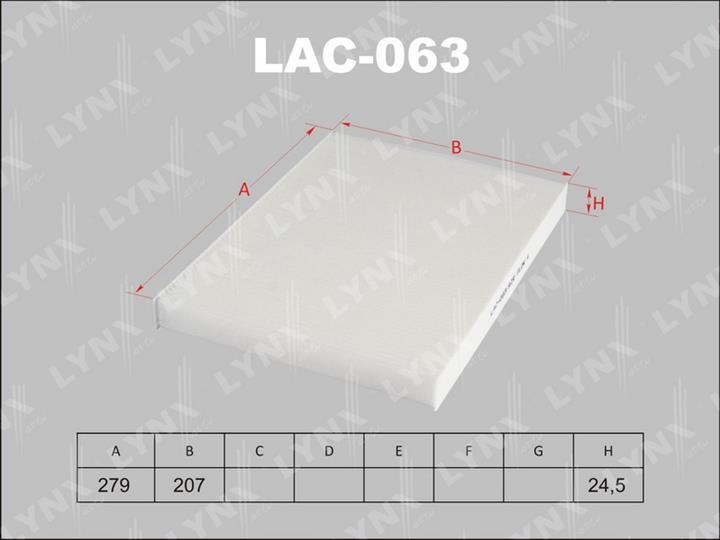 LYNXauto LAC-063 Filter, interior air LAC063: Buy near me in Poland at 2407.PL - Good price!