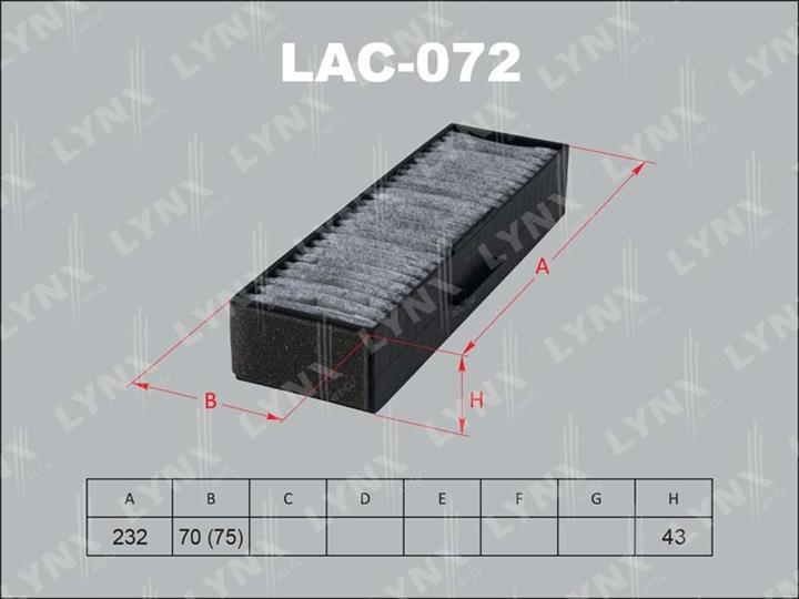 LYNXauto LAC-072 Фильтр салона LAC072: Отличная цена - Купить в Польше на 2407.PL!