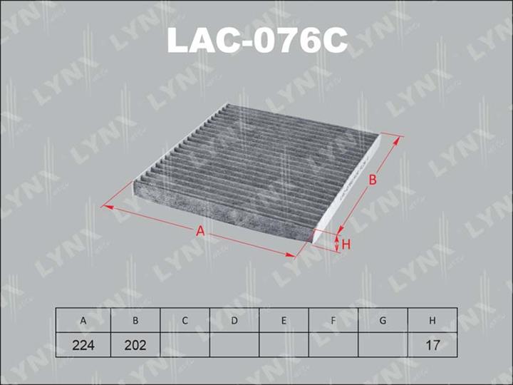 LYNXauto LAC-076C Фільтр салону з активованим вугіллям LAC076C: Приваблива ціна - Купити у Польщі на 2407.PL!