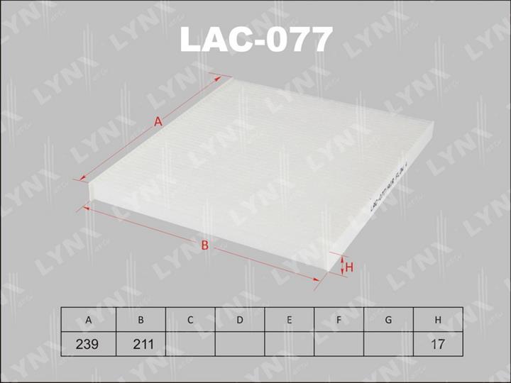 LYNXauto LAC-077 Фильтр салона LAC077: Купить в Польше - Отличная цена на 2407.PL!