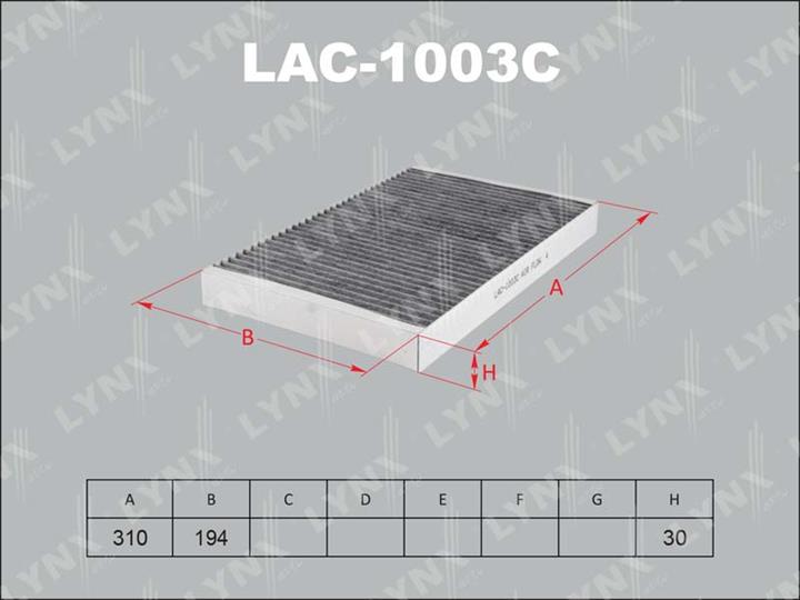 LYNXauto LAC-1003C Aktivkohle-Kabinenfilter LAC1003C: Kaufen Sie zu einem guten Preis in Polen bei 2407.PL!