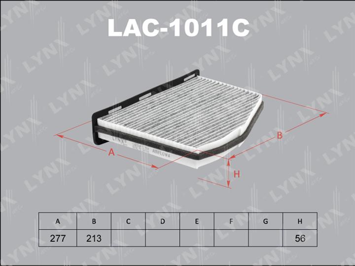LYNXauto LAC-1011C Фільтр салону з активованим вугіллям LAC1011C: Приваблива ціна - Купити у Польщі на 2407.PL!