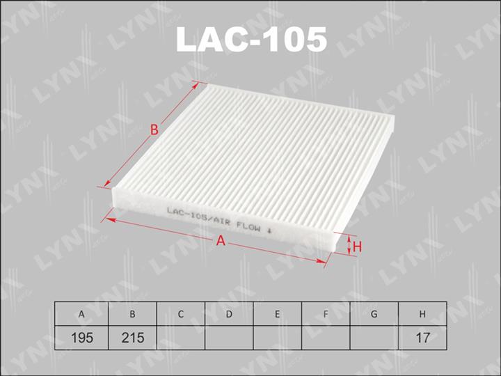 LYNXauto LAC-105 Filter, Innenraumluft LAC105: Kaufen Sie zu einem guten Preis in Polen bei 2407.PL!