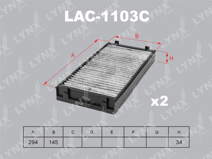 LYNXauto LAC-1103C Фільтр салону з активованим вугіллям LAC1103C: Приваблива ціна - Купити у Польщі на 2407.PL!
