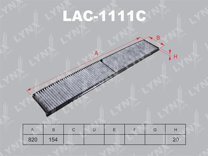 LYNXauto LAC-1111C Aktivkohle-Kabinenfilter LAC1111C: Kaufen Sie zu einem guten Preis in Polen bei 2407.PL!