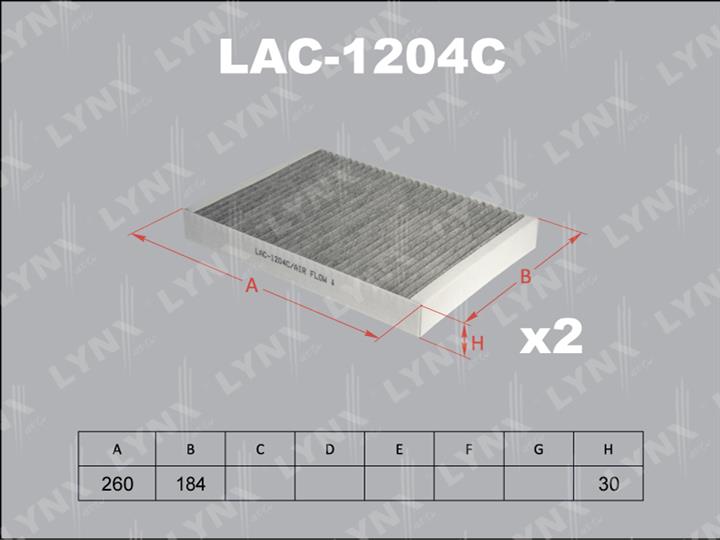 LYNXauto LAC-1204C Фильтр салона с активированным углем LAC1204C: Купить в Польше - Отличная цена на 2407.PL!