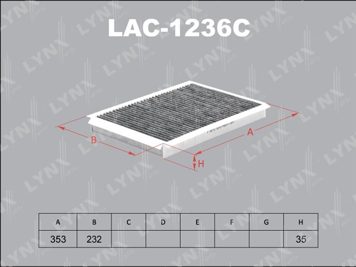 LYNXauto LAC-1236C Aktivkohle-Kabinenfilter LAC1236C: Kaufen Sie zu einem guten Preis in Polen bei 2407.PL!