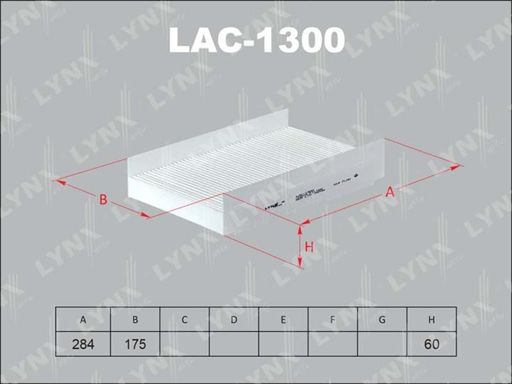 LYNXauto LAC-1300 Фільтр салону LAC1300: Приваблива ціна - Купити у Польщі на 2407.PL!