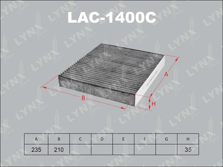LYNXauto LAC-1400C Aktivkohle-Kabinenfilter LAC1400C: Kaufen Sie zu einem guten Preis in Polen bei 2407.PL!