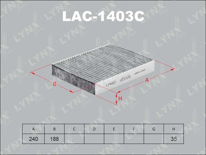 LYNXauto LAC-1403C Aktivkohle-Kabinenfilter LAC1403C: Kaufen Sie zu einem guten Preis in Polen bei 2407.PL!