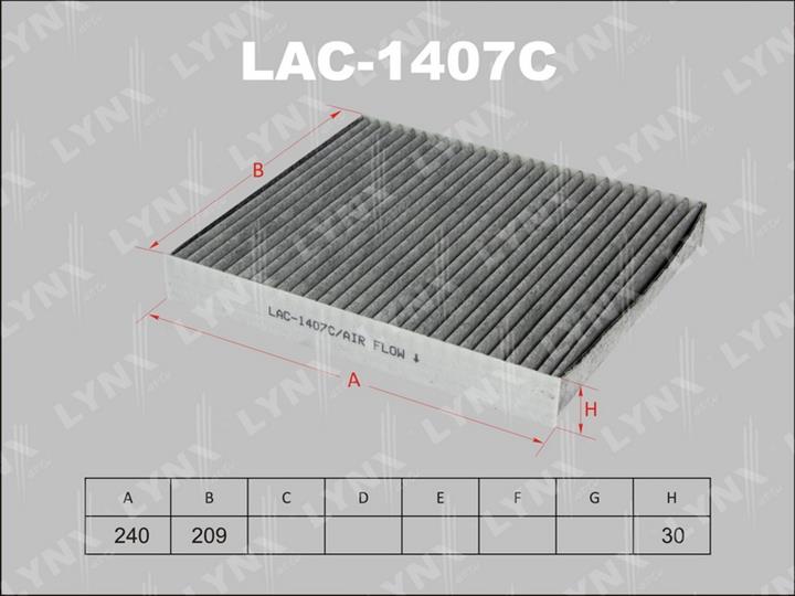 LYNXauto LAC-1407C Filtr kabinowy z węglem aktywnym LAC1407C: Dobra cena w Polsce na 2407.PL - Kup Teraz!