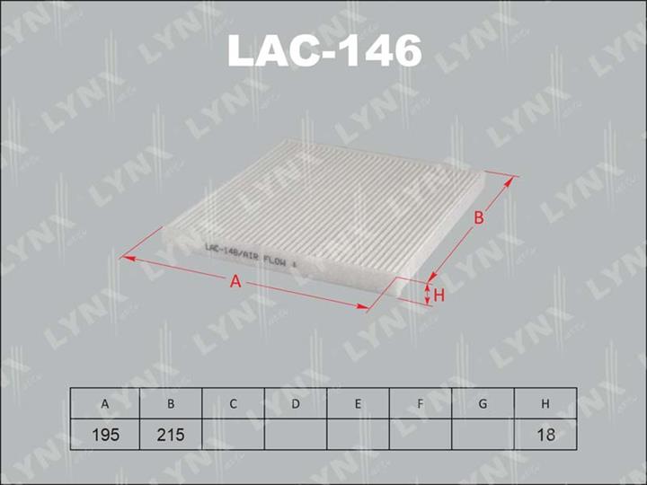 LYNXauto LAC-146 Filter, interior air LAC146: Buy near me in Poland at 2407.PL - Good price!