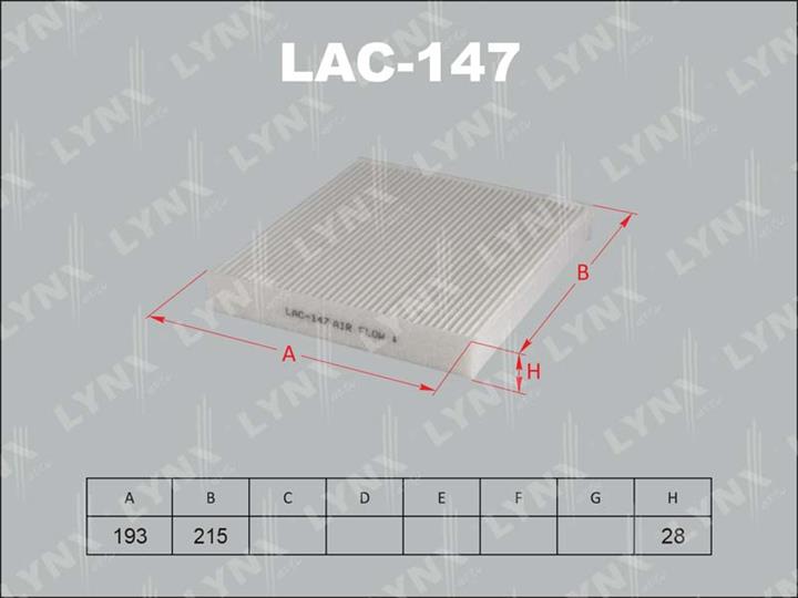 LYNXauto LAC-147 Filter, Innenraumluft LAC147: Kaufen Sie zu einem guten Preis in Polen bei 2407.PL!