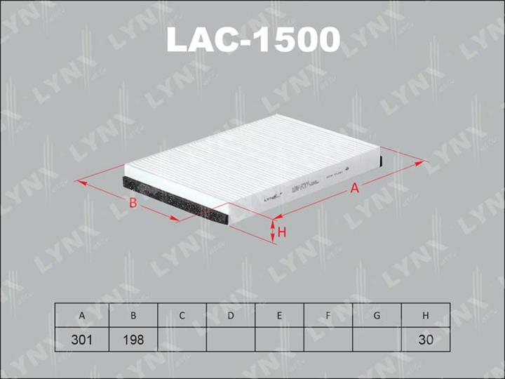 LYNXauto LAC-1500 Фильтр салона LAC1500: Отличная цена - Купить в Польше на 2407.PL!
