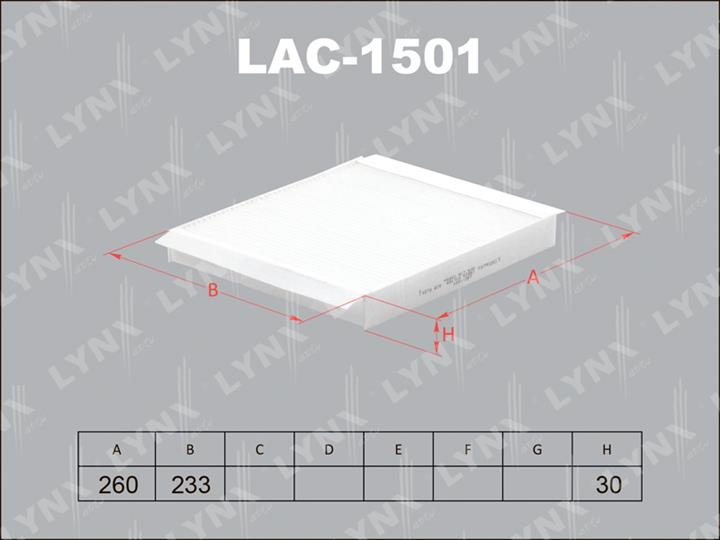 LYNXauto LAC-1501 Filter, Innenraumluft LAC1501: Kaufen Sie zu einem guten Preis in Polen bei 2407.PL!