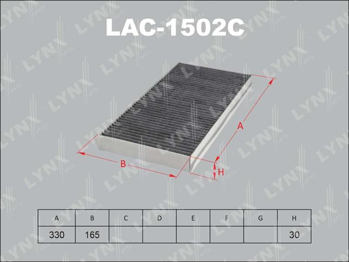 LYNXauto LAC-1502C Filtr kabinowy z węglem aktywnym LAC1502C: Dobra cena w Polsce na 2407.PL - Kup Teraz!