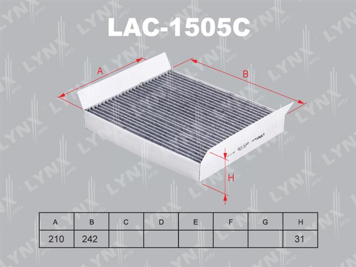 LYNXauto LAC-1505C Aktivkohle-Kabinenfilter LAC1505C: Bestellen Sie in Polen zu einem guten Preis bei 2407.PL!