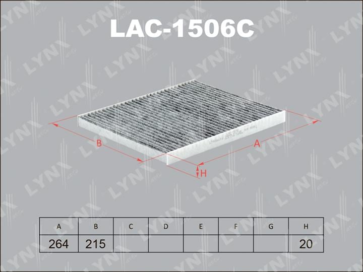 LYNXauto LAC-1506C Фільтр салону з активованим вугіллям LAC1506C: Приваблива ціна - Купити у Польщі на 2407.PL!