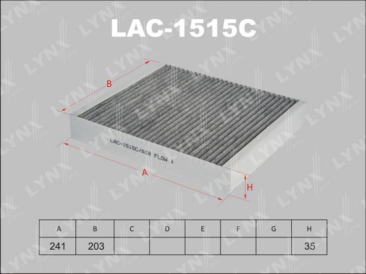 LYNXauto LAC-1515C Фільтр салону з активованим вугіллям LAC1515C: Приваблива ціна - Купити у Польщі на 2407.PL!