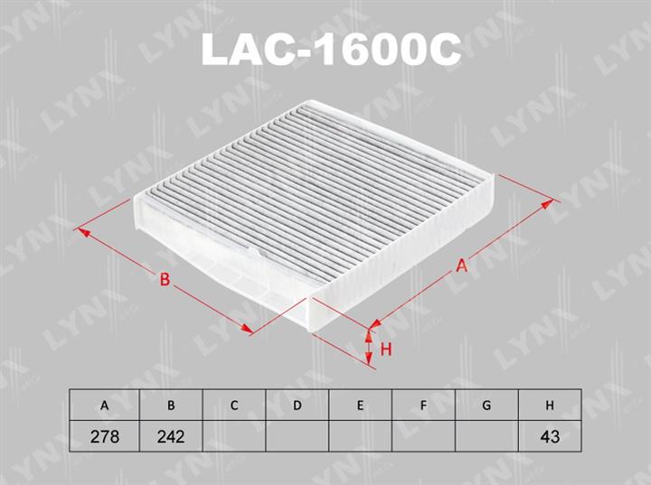 LYNXauto LAC-1600C Фільтр салону з активованим вугіллям LAC1600C: Приваблива ціна - Купити у Польщі на 2407.PL!