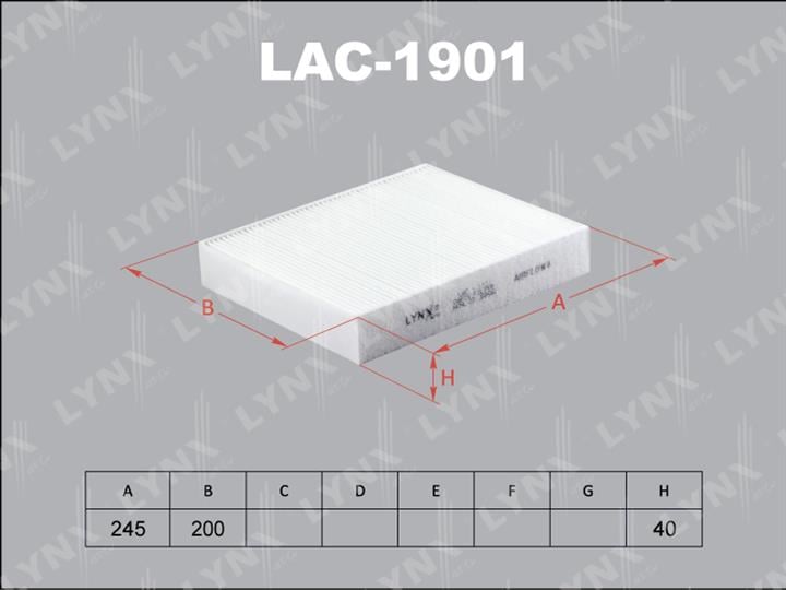 LYNXauto LAC-1901 Фильтр салона LAC1901: Отличная цена - Купить в Польше на 2407.PL!