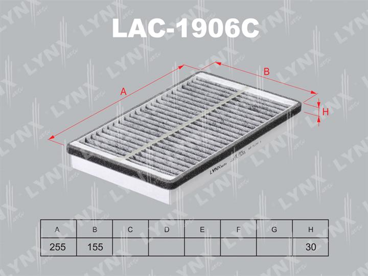 LYNXauto LAC-1906C Фільтр салону з активованим вугіллям LAC1906C: Приваблива ціна - Купити у Польщі на 2407.PL!