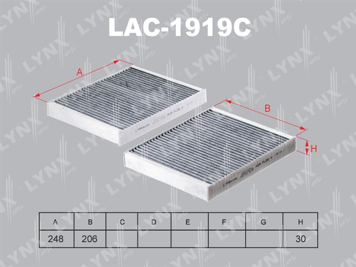 LYNXauto LAC-1919C Фільтр салону з активованим вугіллям LAC1919C: Приваблива ціна - Купити у Польщі на 2407.PL!