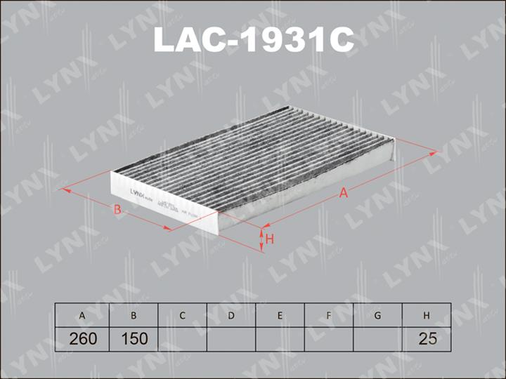 LYNXauto LAC-1931C Aktivkohle-Kabinenfilter LAC1931C: Kaufen Sie zu einem guten Preis in Polen bei 2407.PL!
