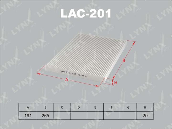 LYNXauto LAC-201 Filter, interior air LAC201: Buy near me in Poland at 2407.PL - Good price!