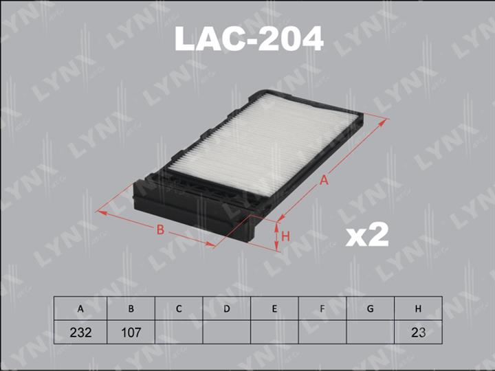 LYNXauto LAC-204 Filter, interior air LAC204: Buy near me in Poland at 2407.PL - Good price!