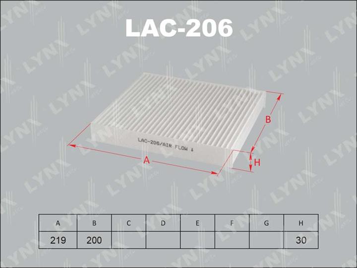 LYNXauto LAC-206 Фильтр салона LAC206: Отличная цена - Купить в Польше на 2407.PL!