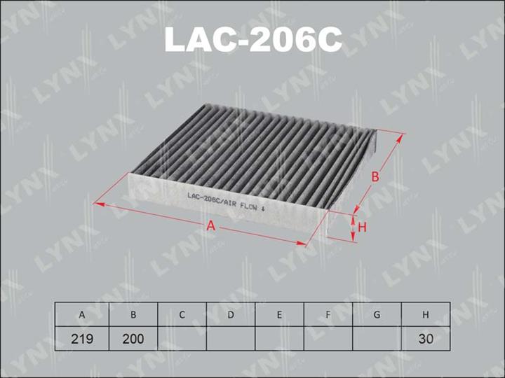 LYNXauto LAC-206C Aktivkohle-Kabinenfilter LAC206C: Kaufen Sie zu einem guten Preis in Polen bei 2407.PL!