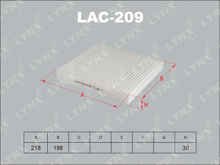 LYNXauto LAC-209 Filter, interior air LAC209: Buy near me in Poland at 2407.PL - Good price!