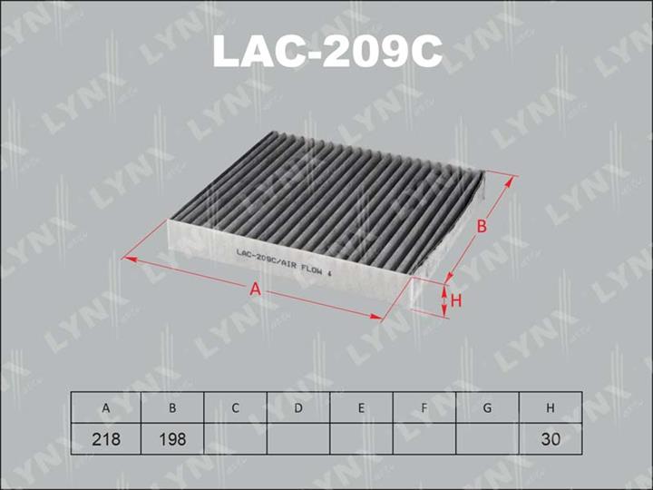 LYNXauto LAC-209C Aktivkohle-Kabinenfilter LAC209C: Kaufen Sie zu einem guten Preis in Polen bei 2407.PL!