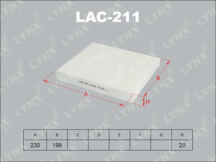 LYNXauto LAC-211 Filter, interior air LAC211: Buy near me in Poland at 2407.PL - Good price!