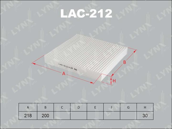 LYNXauto LAC-212 Filter, Innenraumluft LAC212: Kaufen Sie zu einem guten Preis in Polen bei 2407.PL!