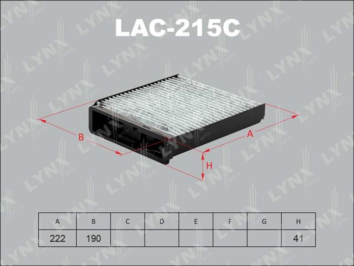LYNXauto LAC-215C Фільтр салону з активованим вугіллям LAC215C: Приваблива ціна - Купити у Польщі на 2407.PL!