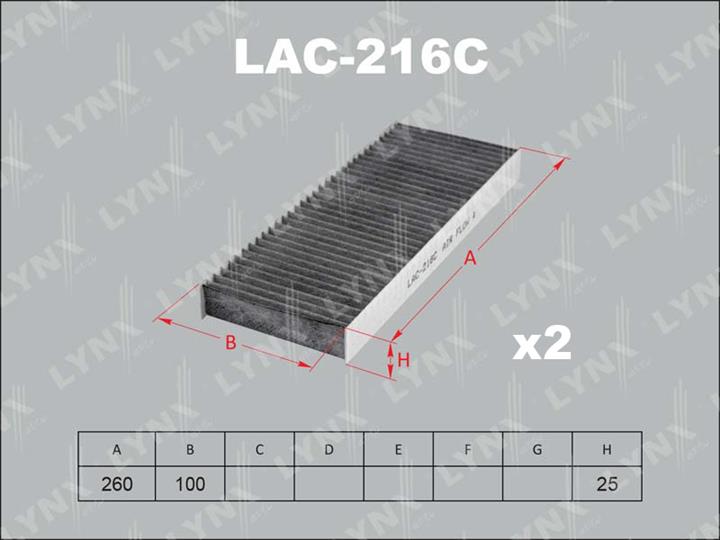 LYNXauto LAC-216C Aktivkohle-Kabinenfilter LAC216C: Kaufen Sie zu einem guten Preis in Polen bei 2407.PL!